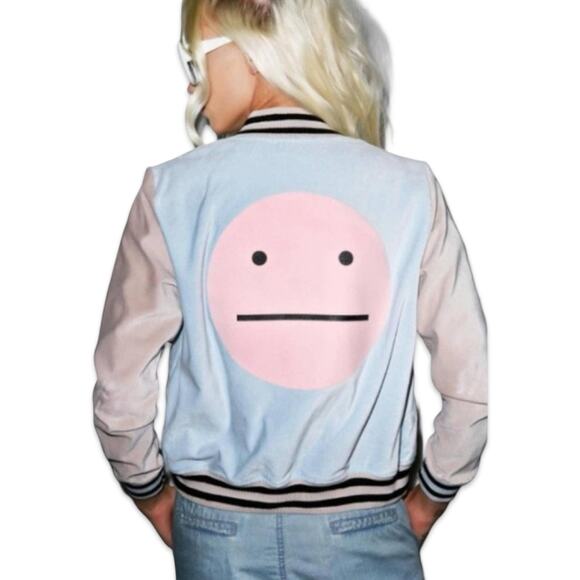 Wildfox Jackets & Blazers - 3 FOR $50! 🎁 WILDFOX Vintage Blase Pastel Pink Blue Velour Varsity Jacket